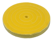 Zephyr Yellow Cotton Mill Treated 60 Ply 5-Row Sewn Buffing Wheel - 10 inch