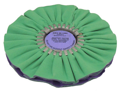 AWG58-10SK__22985__26471.1589845291.386.513 Zephyr Green/Purple Smooth Kut Secondary Cutting Airway Buffing Wheel - 10 inch
