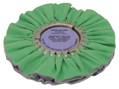 AWG58-8SK__81476__16571.1589845264.386.513 Zephyr Green/Purple Smooth Kut Secondary Cutting Airway Buffing Wheel - 8 inch