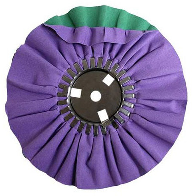 Zephyr Purple/Green Smooth Cut Airway Buffing Wheel - 10 inch