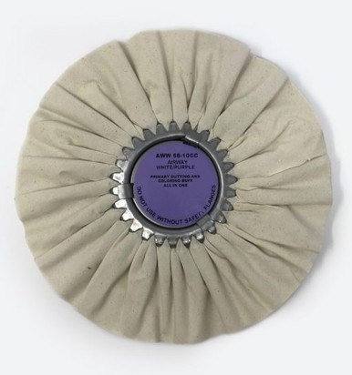 Zephyr White/Purple Cut & Color Airway Buffing Wheel - 10 inch