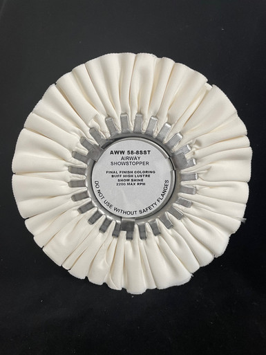 Zephyr White Showstopper Airway Buffing Wheel - 8 inch