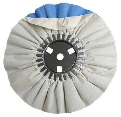 Zephyr White/Blue Finishing Airway Buffing Wheel - 8 inch