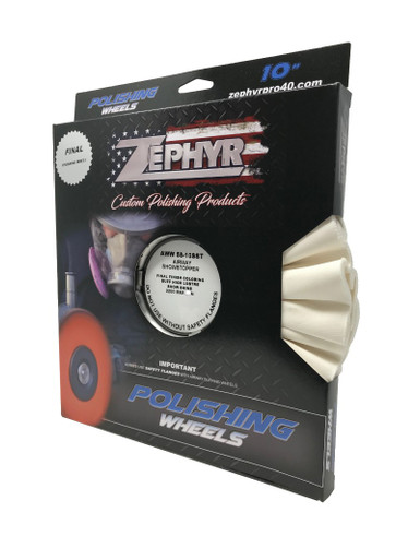 Zephyr White Showstopper Airway Buffing Wheel - 10 inch