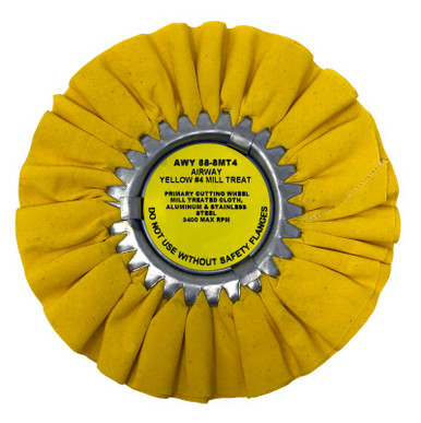 Zephyr Yellow #4 Medium/Heavy Cutting Airway Buffing Wheel - 8 inch
